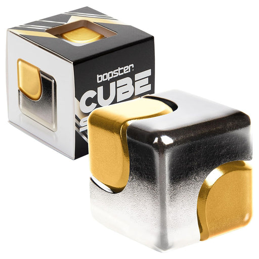 Bopster Cube Spinner Silver & Gold Fidget Toy 