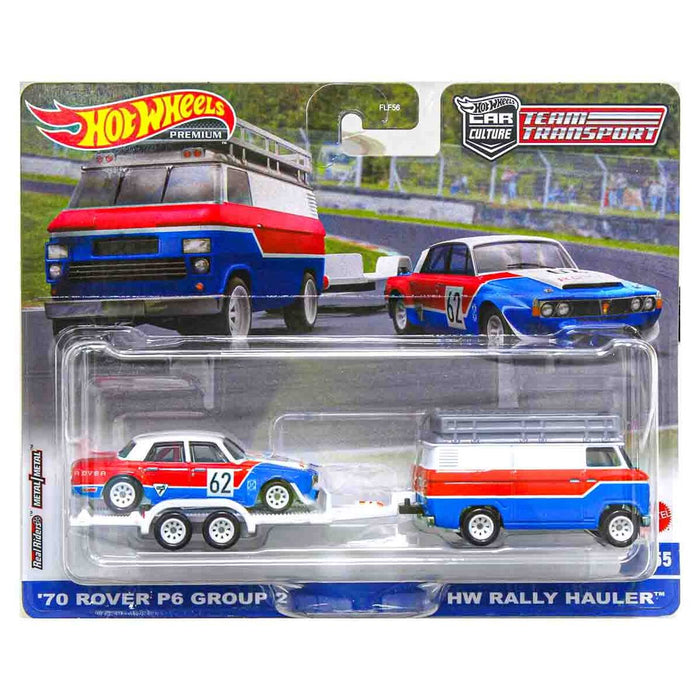 Hot Wheels Car Culture: Team Transport: '70 Rover P6 Group 2 with HW Rally Hauler