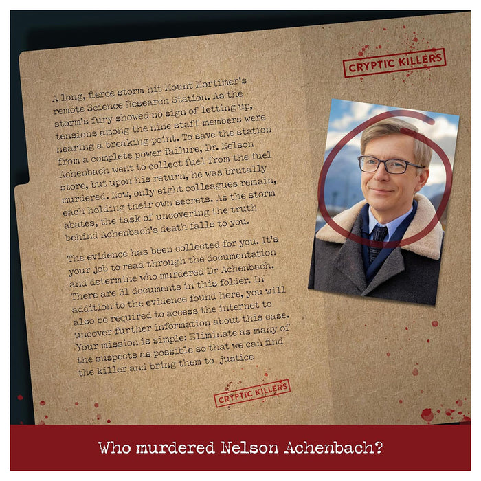 Cryptic Killers: Murder on Mount Mortimer Game