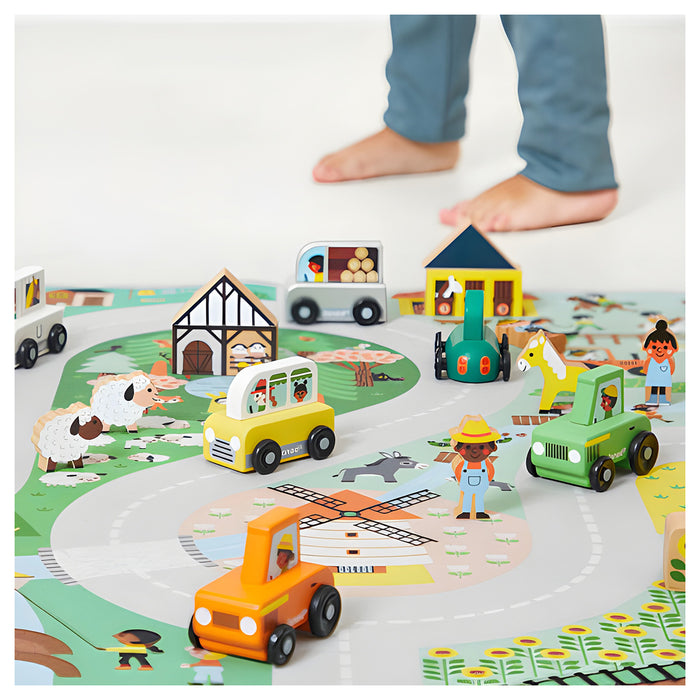 Janod Cross Roads Countryside Wooden Pick-Up Truck