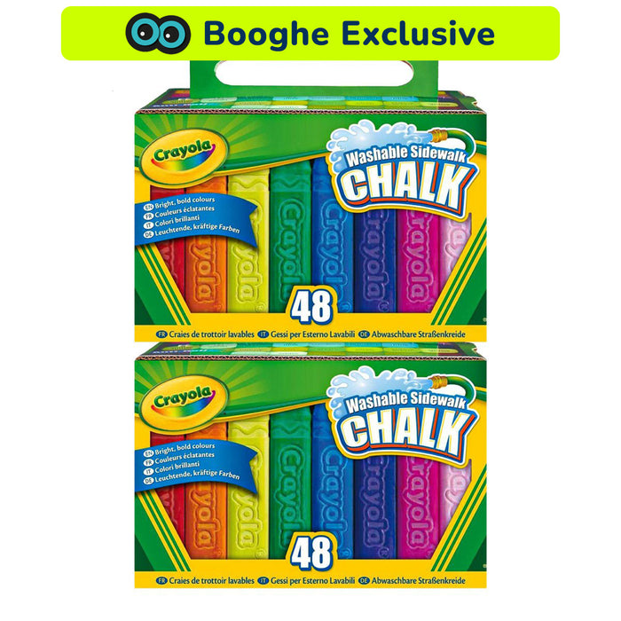 Crayola 24 Washable Sidewalk Coloured Chalk (48 Pack Bundle)