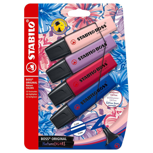 STABILO BOSS ORIGINAL NatureCOLORS Wildflower Edition Highlighter (4 Pack)
