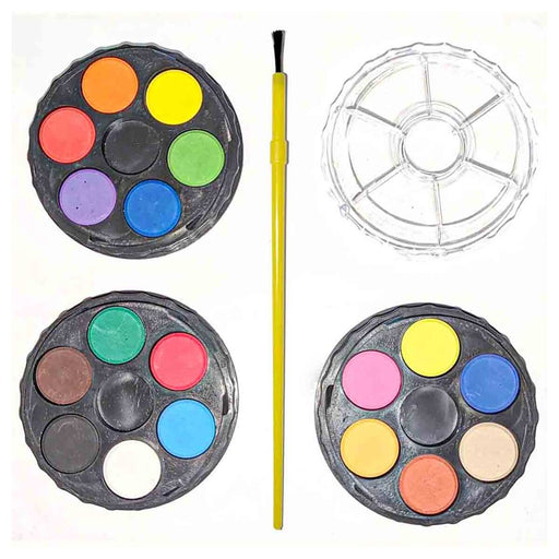 Artbox 3 Stacking Watercolour Wheels with Paintbrush