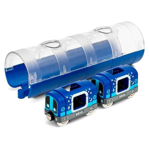 BRIO World Metro Train & Tunnel Glow in the Dark Set