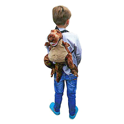 T-Rex Dinosaur Backpack Brown