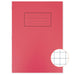 Silvine A4 10mm Squared Exercise Book 80 Pages Red
