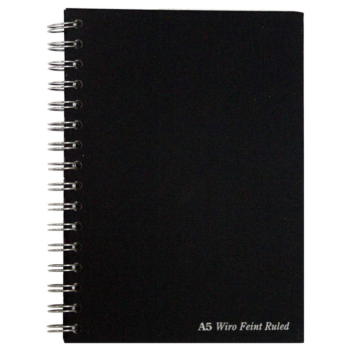 Pukka Pad A5 Wire Feint Ruled Black Notebook