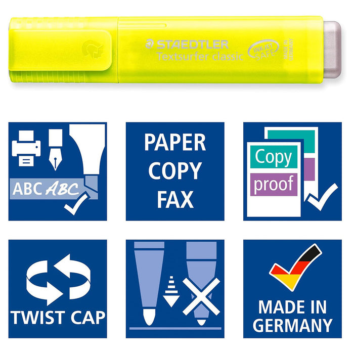 Staedtler Textsurfer Classic Rainbow Colours Highlighter 3+1 Free