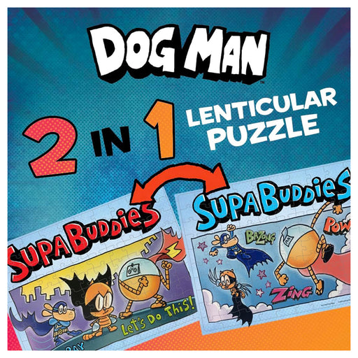 Dog Man Supa Buddies 100 Piece Lenticular Puzzle