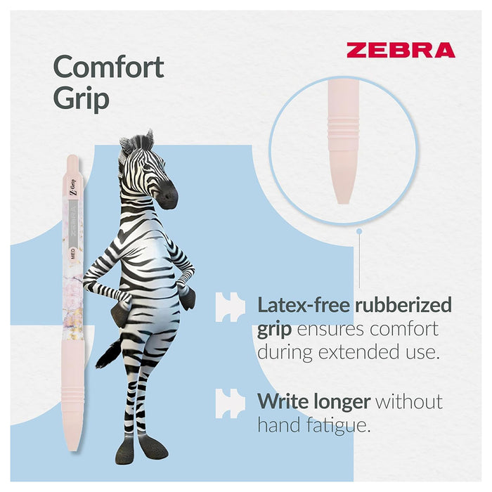 Zebra Pen Z-GRIP Smooth Glam Black Ink Ballpoint Pens 3pk