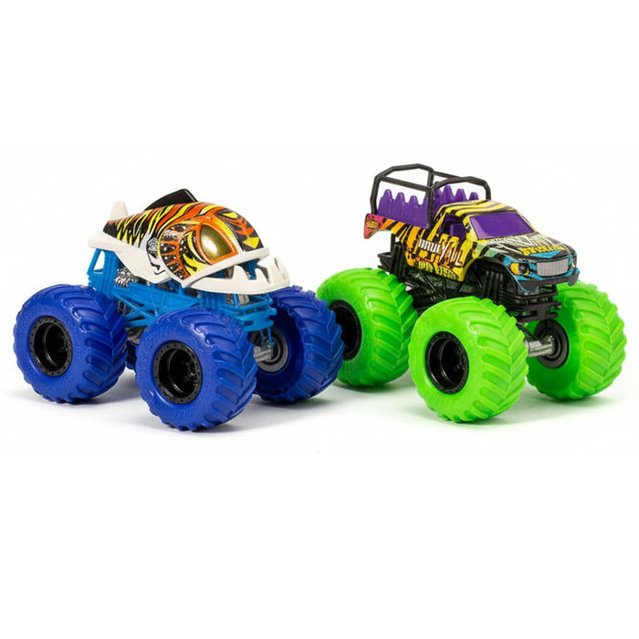 Hot Wheels Monster Trucks Demolition Doubles: Piran-Ahhh vs Haul Y'All 1:64 Vehicles