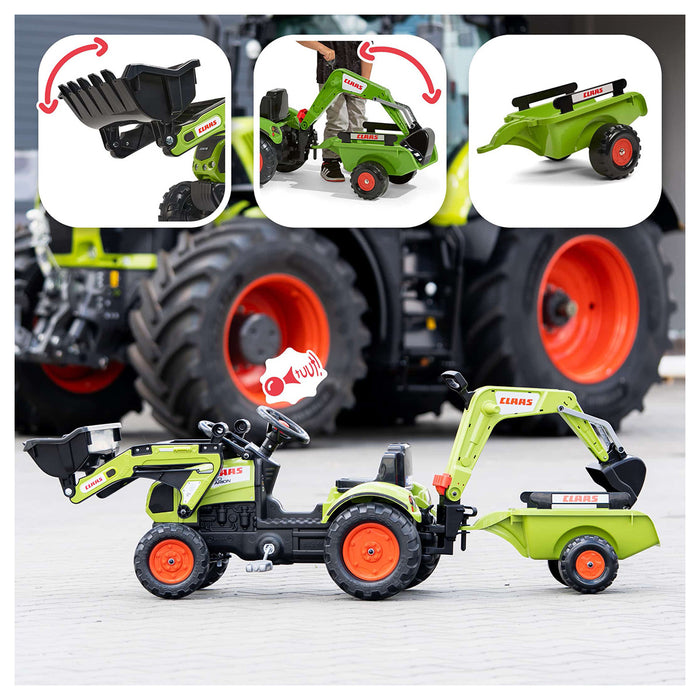 CLAAS Pedal Backhoe with Excavator and Trailer Ride On