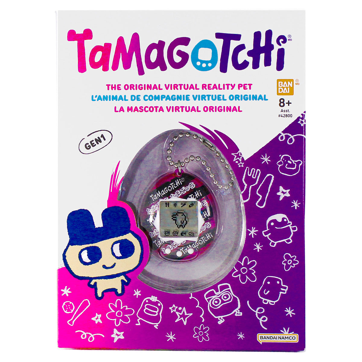 Tamagotchi Gen 1 Purple and Black Stripes Virtual Reality Pet — Booghe