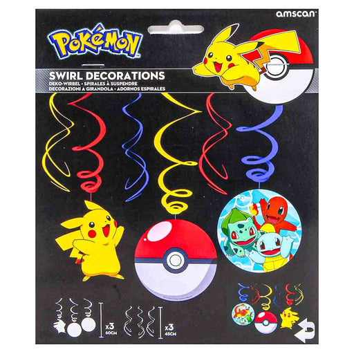 Pokémon Swirl Decorations (6 Pack)