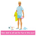 Blonde Ken Doll with Swim Trunks and Beach-Themed Accessories 