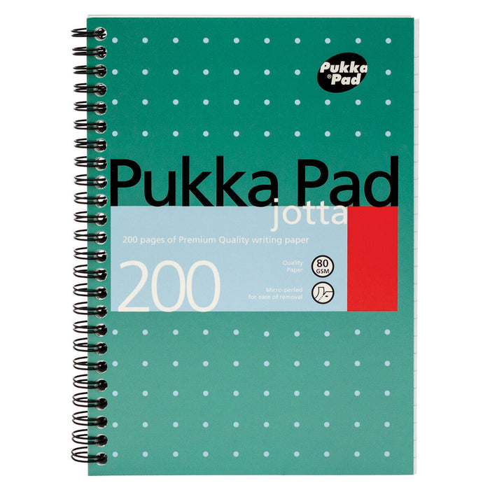 Pukka Pad A5 Jotta Metallic Notebook 200 pages 80gsm Wirebound Ruled Pack of 3