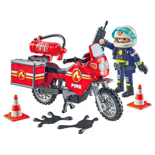 Playmobil Motorcycle & Oil Spill Incident Playset