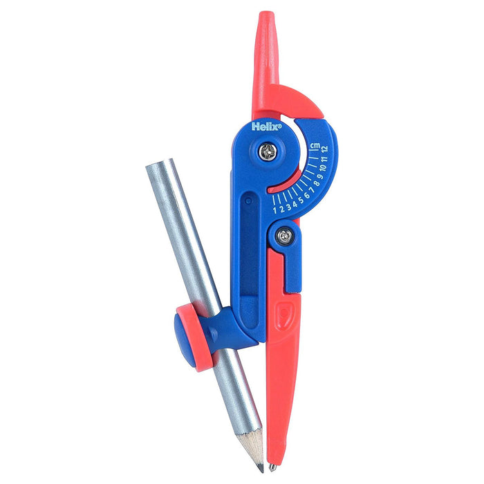 Self-centring locking compass with safety point