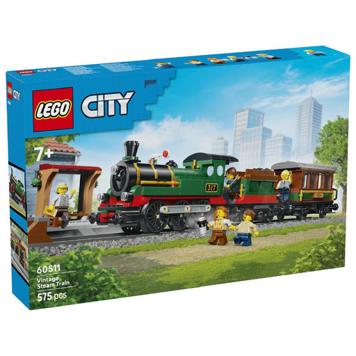 LEG) City Vintage Steam Train Building Set
