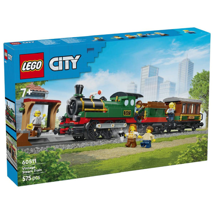 LEG) City Vintage Steam Train Building Set