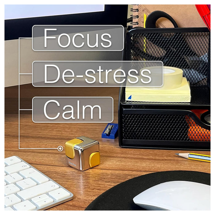 Bopster Cube Spinner Silver & Gold Fidget Toy 