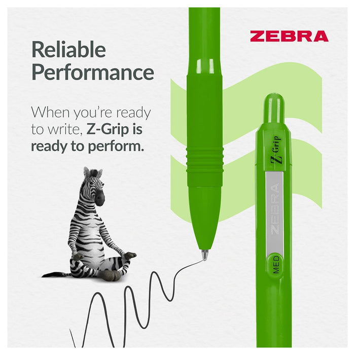 Zebra Pen Z- Grip Smooth Rainbow Barrel Set Black Ink 7pk
