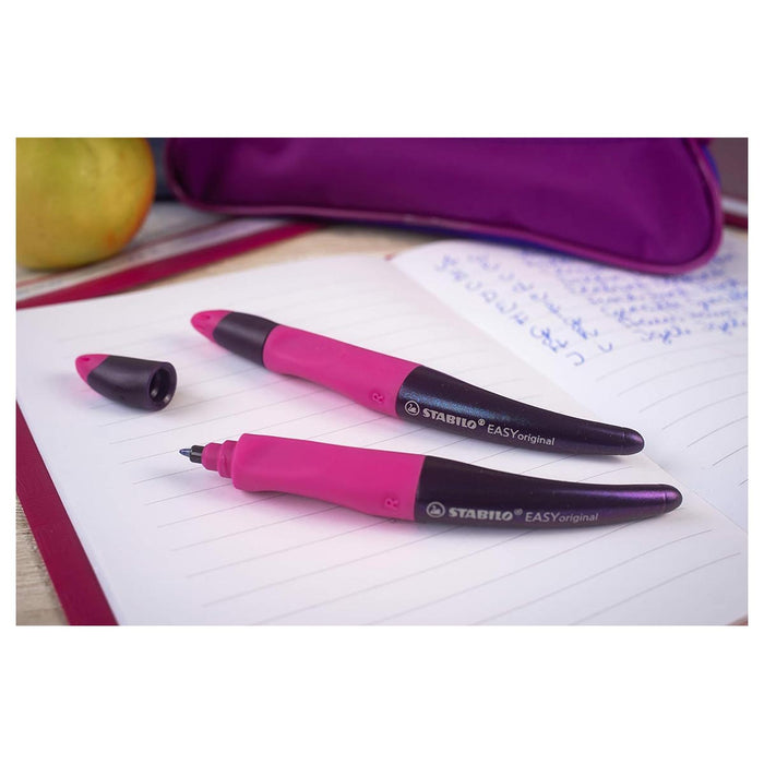 STABILO EASYoriginal Holograph Refillable Handwriting Rollerball Pen Magenta Left Handed Grip