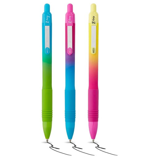 Zebra Pens Z-Grip Ballpoint Soft Touch 3pk Black ink