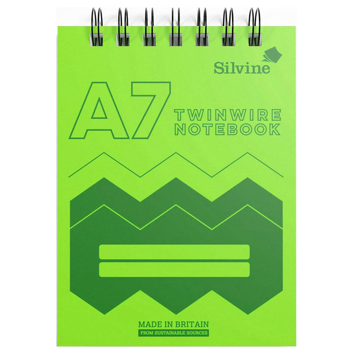 Silvine A7 Twin Wire Notebook Lined Assorted Colours (20 Pack - styles vary)