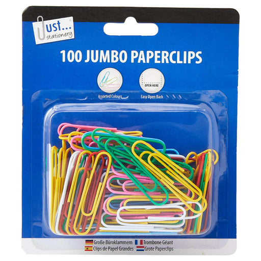 Just Stationery 100 Jumbo Paperclips