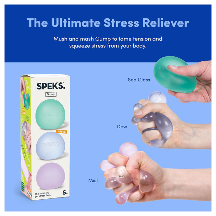 Speks Gump Memory Gel Stress Ball Cool (3 Pack)