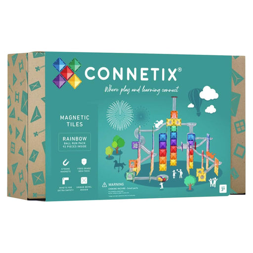 Connetix Magnetic Tiles Rainbow Ball Run Pack 92 Pieces