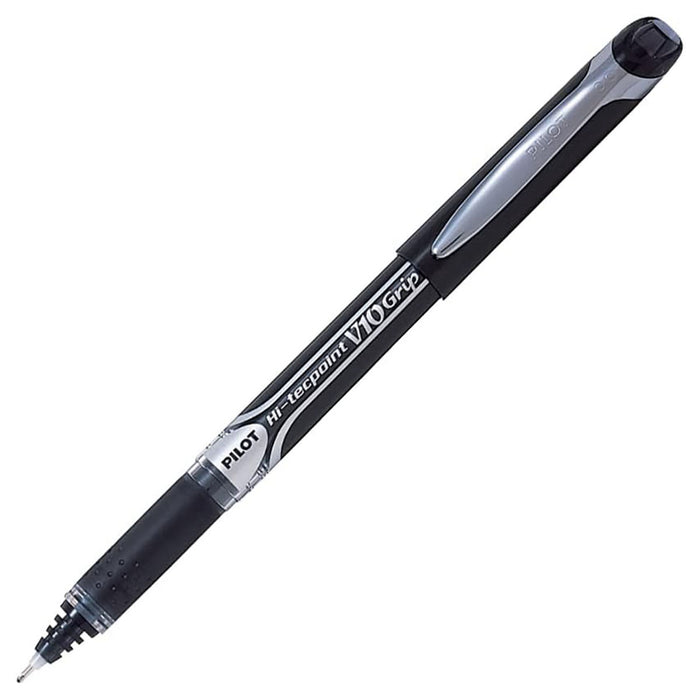 Pilot V10 Grip Liquid Black Ink Broad Line Rollerball Pen