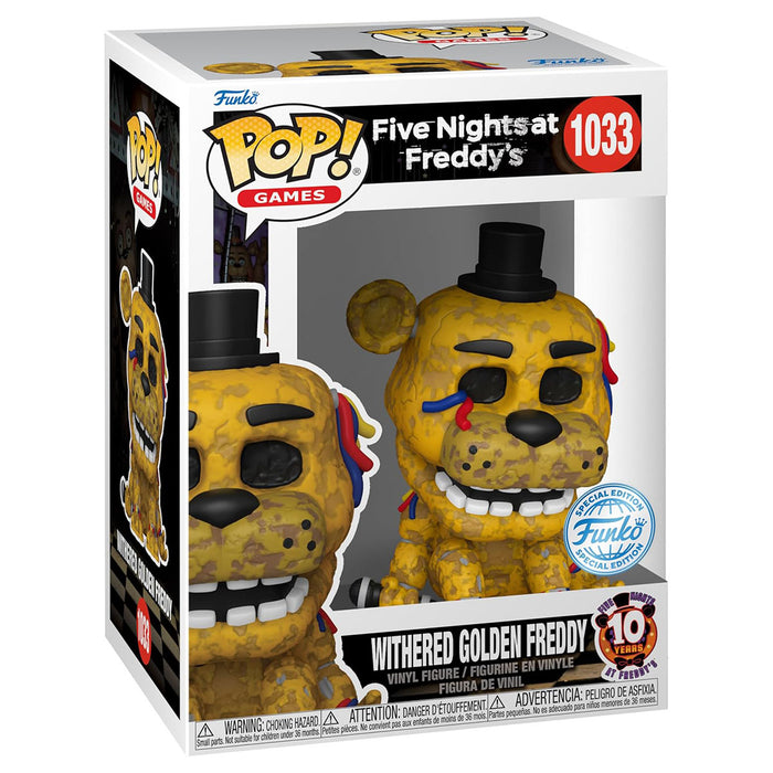 Funko Pop Games: Five Nights at Freddy's 10th Anniversary Withered Golden Freddy Vinyl Figure #1033