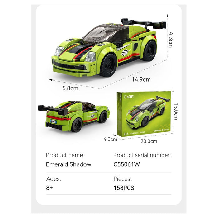 CaDA Emerald Shadow Sprint Racing Car Building Set