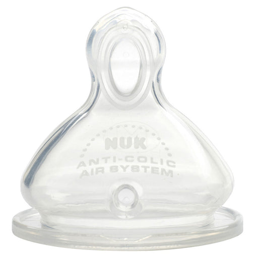 NUK First Choice+ Anti-Colic Silicone Teat Size 1 Large Hole 0-6m Pack of 2