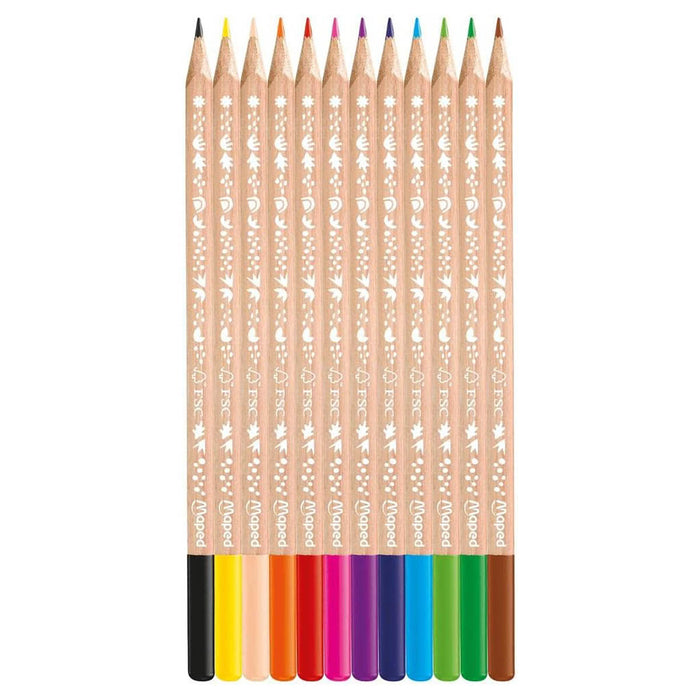 Maped Smiling Planet Wood Coloured Pencils (12 Pack)