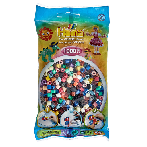 Hama Midi Beads Bright Solid Mix 1000 Piece Pack