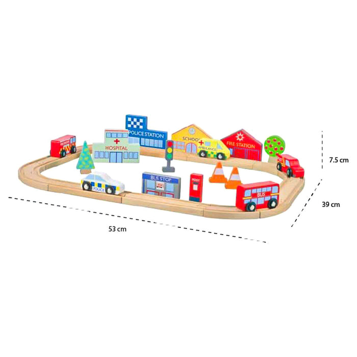 Orange Tree Toys Emergency Services Road Track Set