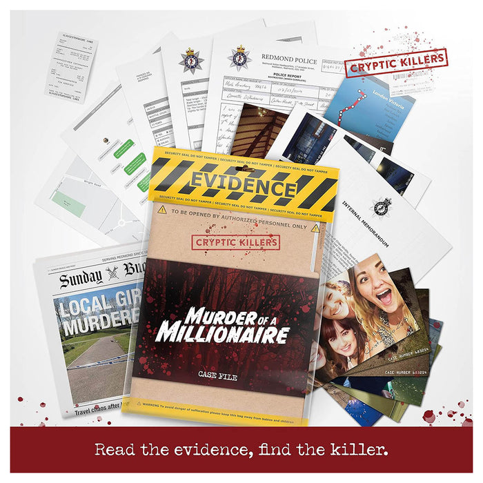 Cryptic Killers: Murder of a Millionaire File Case Game