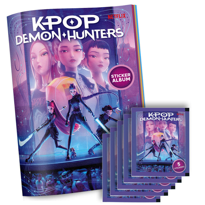 K-POP Demon Hunters Official Stickers Album and 5 Packs