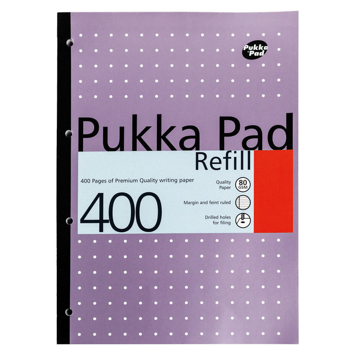 Pukka Pad A4 Metallic Refill Pad 400 pages 80gsm Ruled colours vary Pack of 5