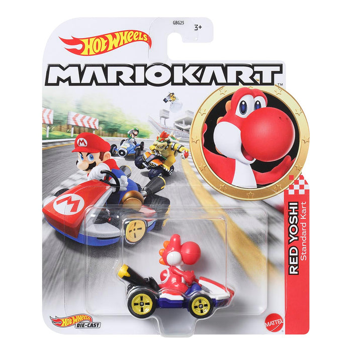 Hot Wheels Mario Kart Red Yoshi Standard Kart