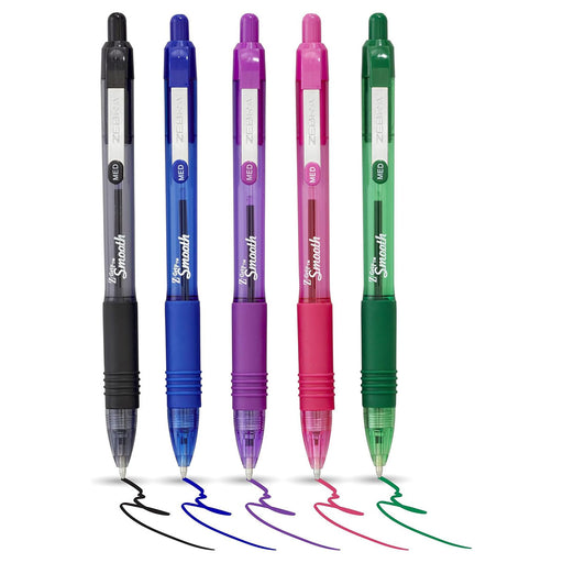 Zebra Pens Z-Grip Smooth Assorted - 5 Pack 