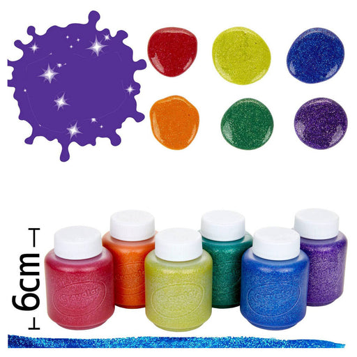 Crayola Washable Kids' Paint Glitter Colours (6 Pack)