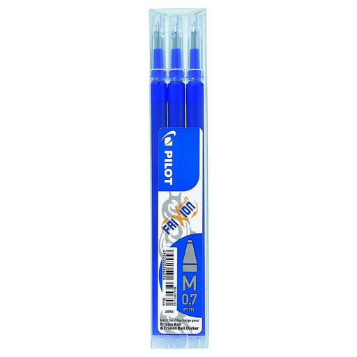 Pilot FriXion Ball & Ball Clicker M Blue Ink Refills (3 Pack)