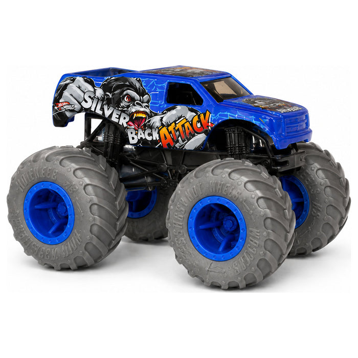 Hot Wheels Monster Trucks Stripes Earned Silver Back Attack Truck 2/4
