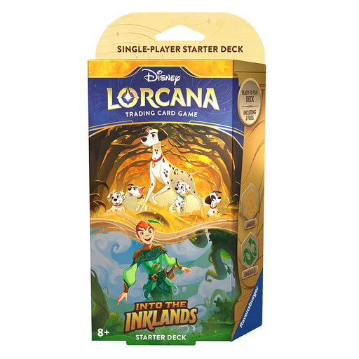 Disney Lorcana Trading Card Game Pongo and Peter Pan Starter Deck (Amber and Emerald)