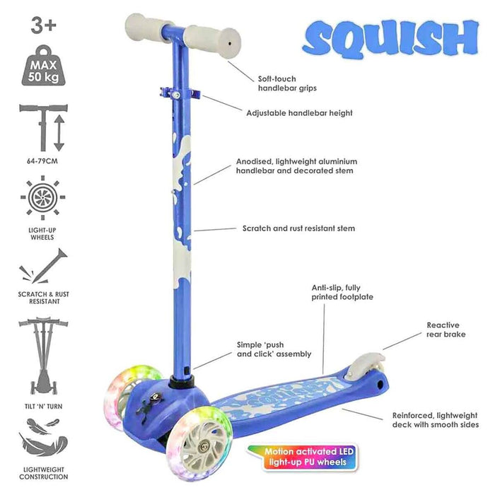 Squish Mini Flex LED Tilt n' Turn Scooter Blue