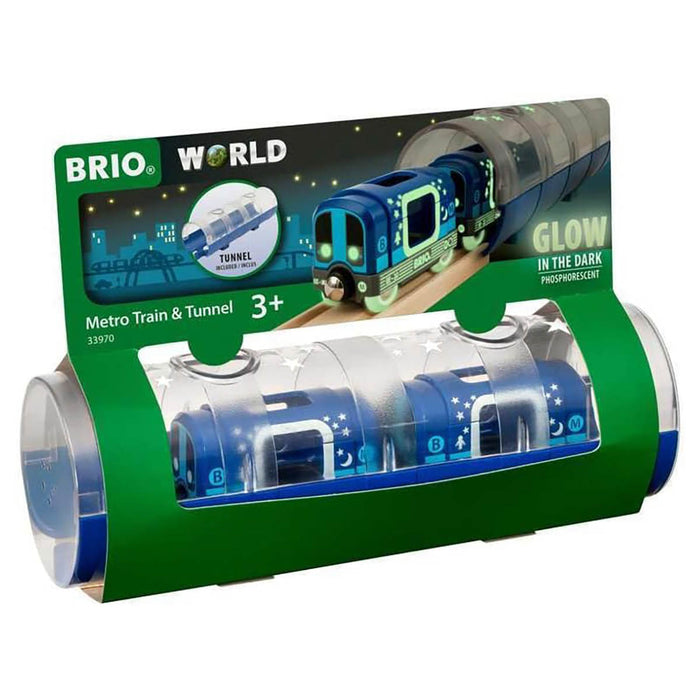 BRIO World Metro Train & Tunnel Glow in the Dark Set